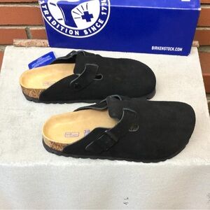 Birkenstock Black Suede Mules